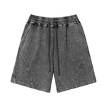 Heavy-Wash Baggy Patchwork Shorts