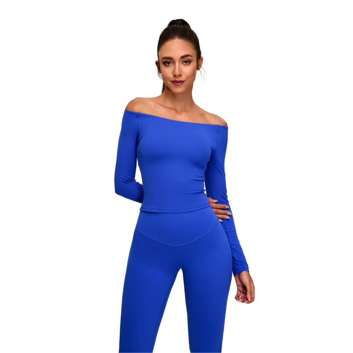 Boat Neck Seamless Long-Sleeve Tee