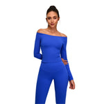 Boat Neck Seamless Long-Sleeve Tee