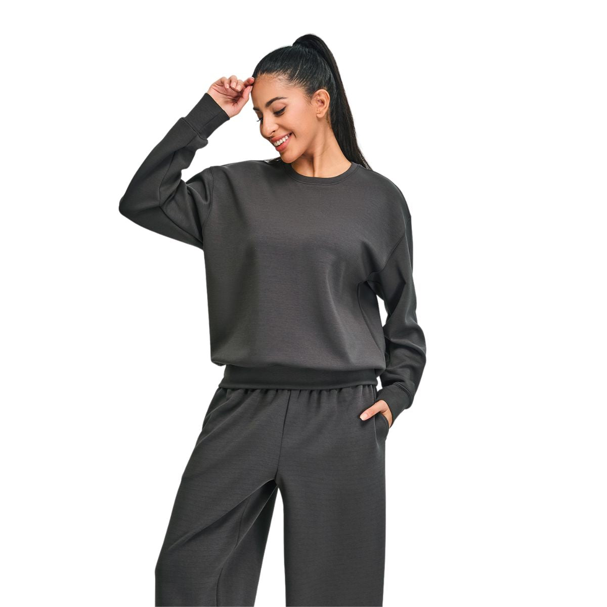 Solid Color Relaxed Fit Sweatshirt