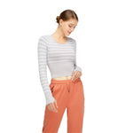 Cropped Striped Long-Sleeve Top