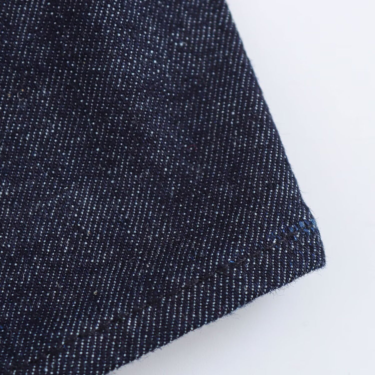 Short-Sleeve Button-Front Denim Midi Dress