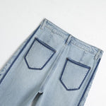 Lightweight Rhinestone & Embroidered Cut-Out Jeans