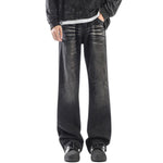 Relaxed Fit Whisker Ripped Denim Jeans