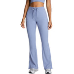 Drawstring Split-Hem Flare Leggings