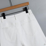 Pearl-Embellished Asymmetric Cut-Out Shorts