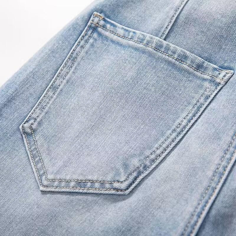 Lightweight Embroidered Cut-Out Bootcut Jeans