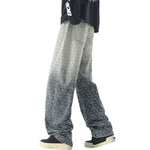 Ombre Jacquard Relaxed Fit Denim Trousers