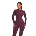 Half-Zip Long-Sleeve Seamless Top