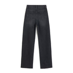 Pearl-Embellished Floral Embroidered Cut-Out Jeans