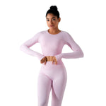 Thumb Holes Cropped Long-Sleeve Shirt