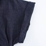 Short-Sleeve Button-Front Denim Midi Dress