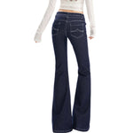 Women's Low-Waisted Flared Knit Jeans