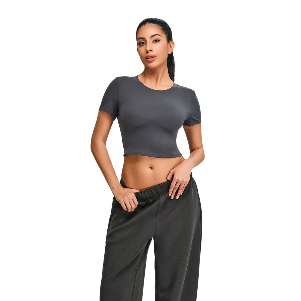 Ultra-Soft Crewneck Cropped T-Shirt