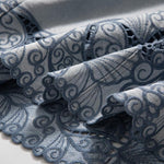 Embroidered Patchwork Cut-Out Denim Skirt