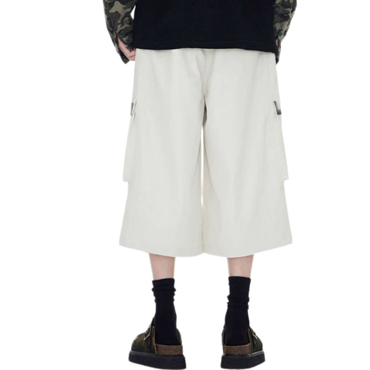 Cargo Wide-Leg Cropped Pants
