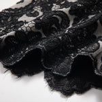 Embroidered & Rhinestone-Transferred Denim Skirt