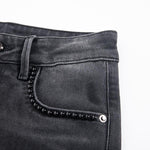 Pearl-Embellished Floral-Embroidered Whisker Jeans