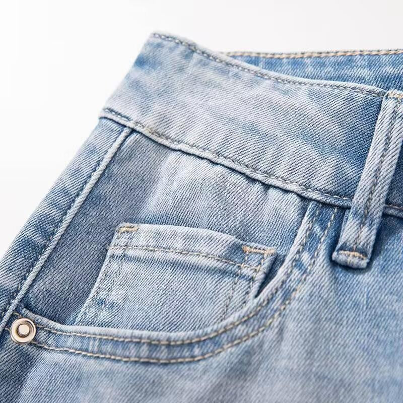 Lightweight Embroidered Cut-Out Bootcut Jeans