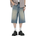 Distressed Wide-Leg Cropped Denim Jeans