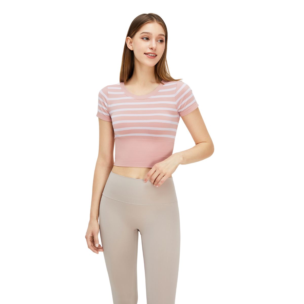 Striped Cropped Short-Sleeve Tee