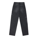 Sequined & Beaded Floral Embroidery Tapered Ankle Jeans