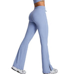 Drawstring Split-Hem Flare Leggings