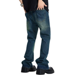 Relaxed Fit Washed Faded Denim Pants