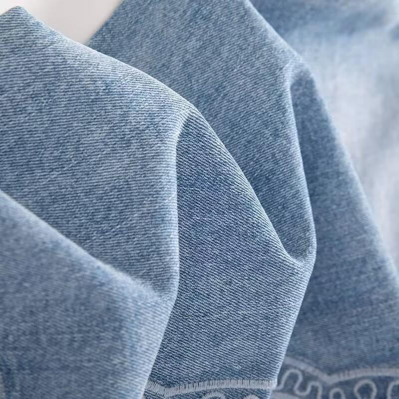 Lightweight Embroidered Cut-Out Bootcut Jeans