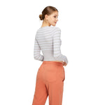 Cropped Striped Long-Sleeve Top