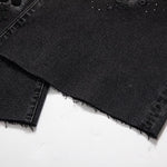 Pearl-Beaded & Rhinestones-Transferred Embroidered Jeans