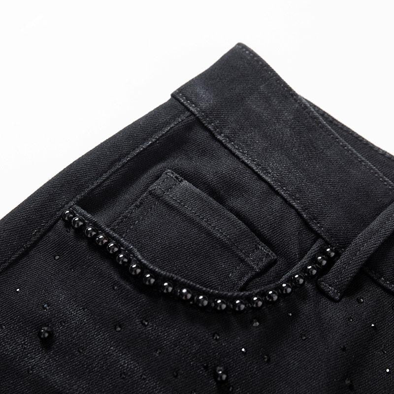 Patchwork Floral-Embroidered Sequined Bootcut Jeans