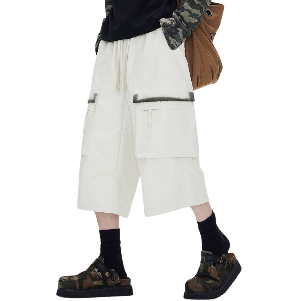 Cargo Wide-Leg Cropped Pants