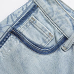 Lightweight Rhinestone & Embroidered Cut-Out Jeans