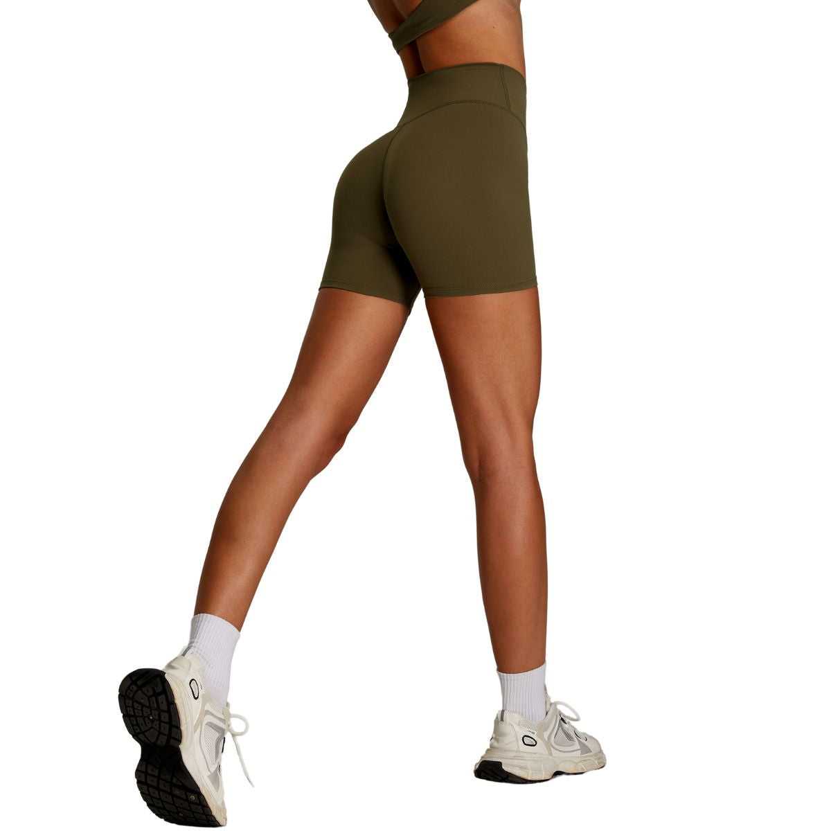 Solid Color Crossover Yoga Shorts