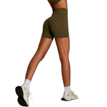 Solid Color Crossover Yoga Shorts