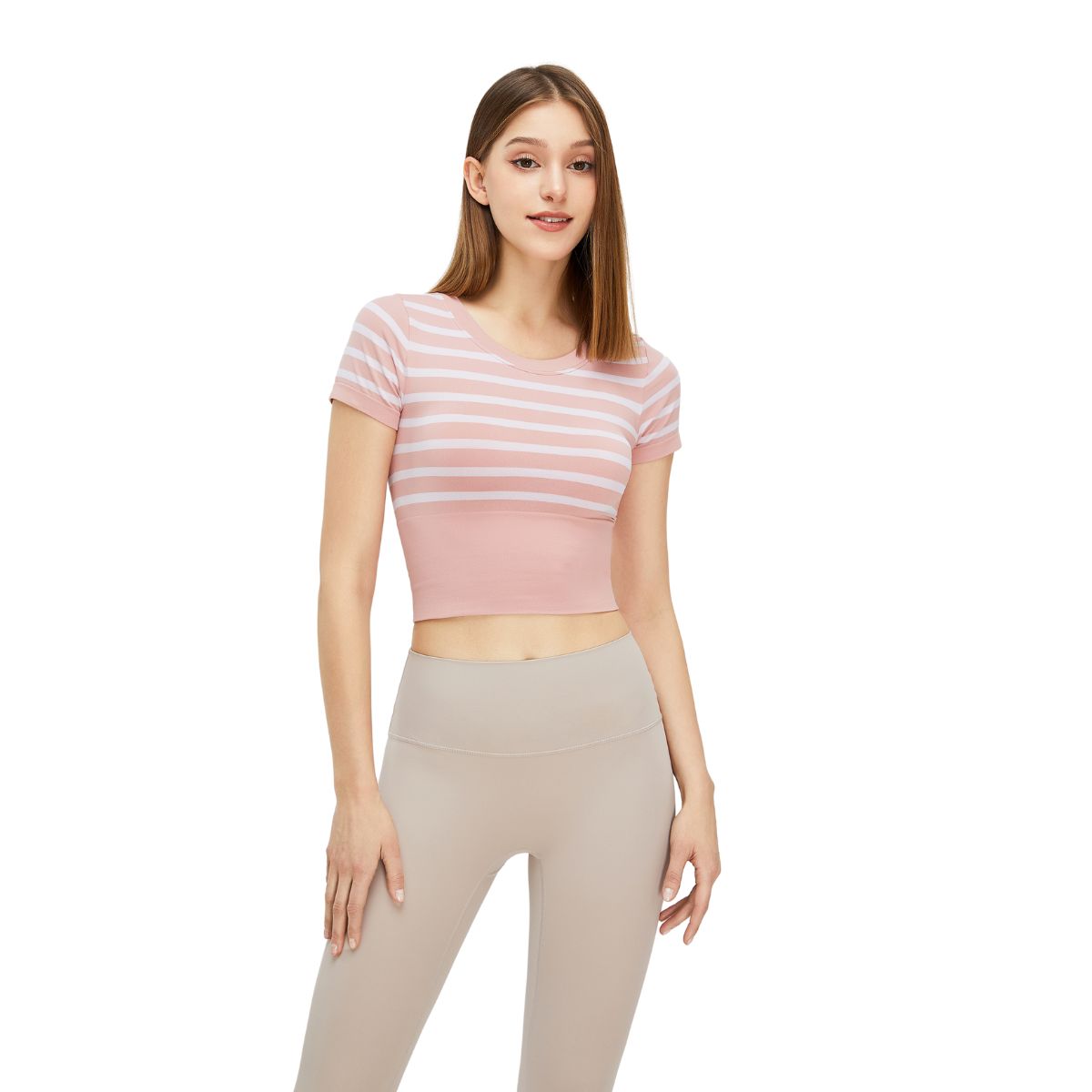 Striped Cropped Short-Sleeve Tee
