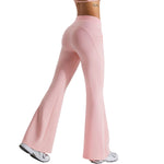 Drawstring-Waist Flare Workout Pants