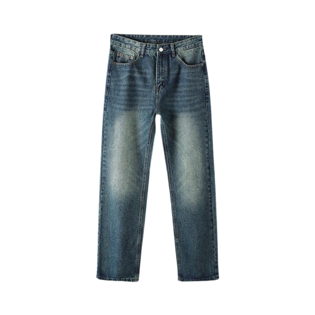 Relaxed Fit Washed Faded Denim Pants