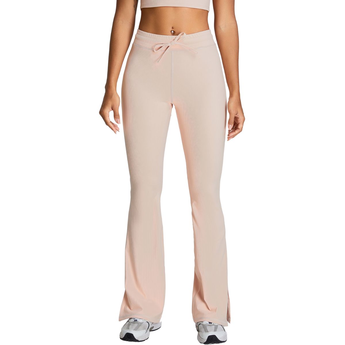 Drawstring Split-Hem Flare Leggings