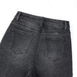 Sequined & Beaded Floral Embroidery Tapered Ankle Jeans