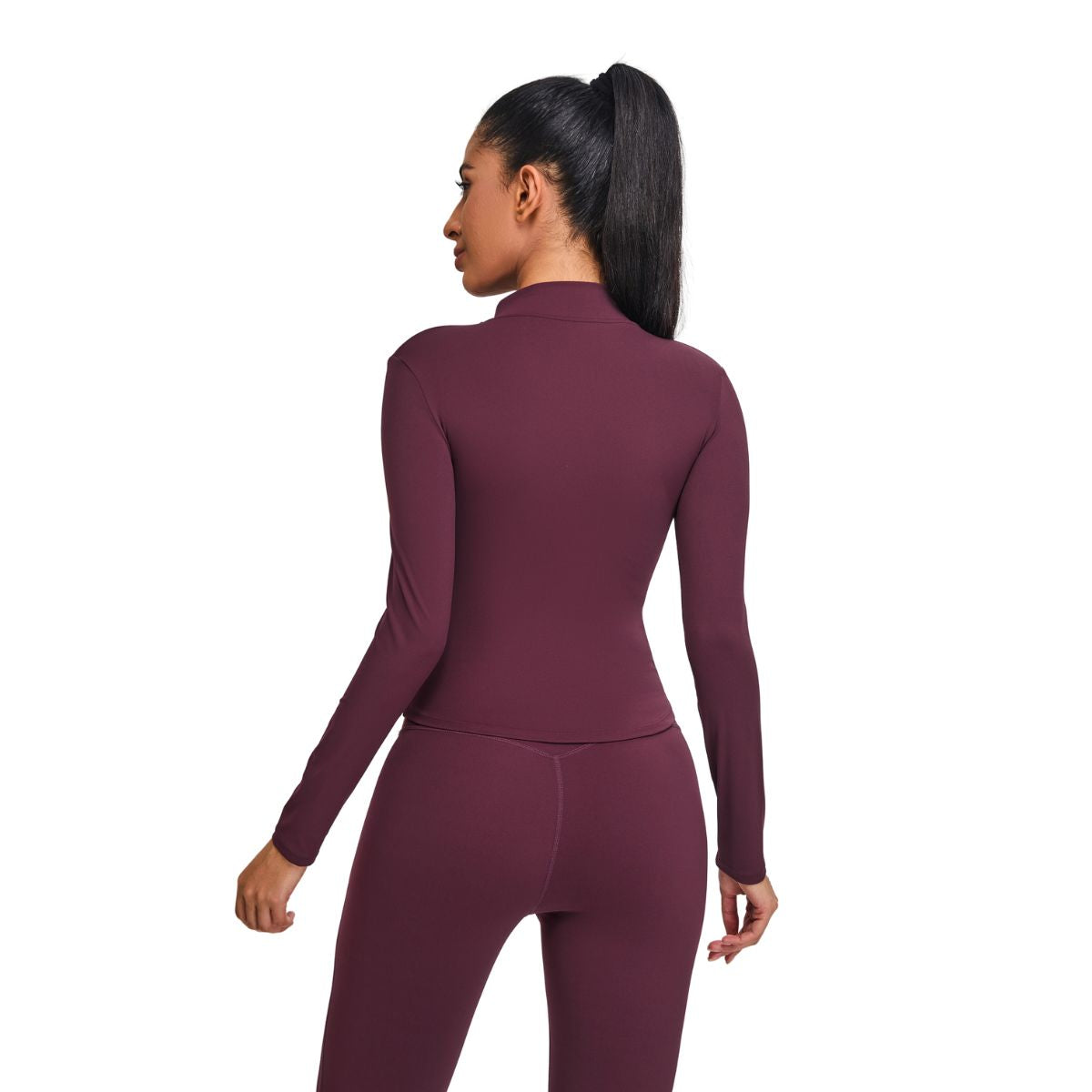 Half-Zip Long-Sleeve Seamless Top
