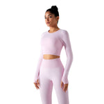 Thumb Holes Cropped Long-Sleeve Shirt