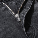 Pearl-Embellished Embroidery Cut-Out Whisker Jeans