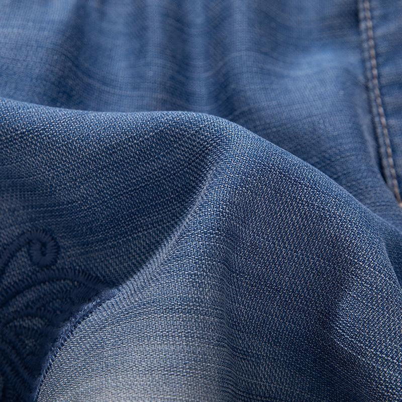 Butterfly Floral Embroidered Cut-Outs Ombré Jeans