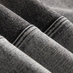 Vintage-Wash Pearl-Embroidered Denim Skirt