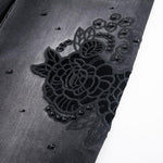 Pearl-Embellished Floral-Embroidered Whisker Jeans