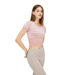 Striped Cropped Short-Sleeve Tee