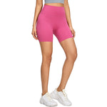 High-Waisted Solid Color Yoga Shorts