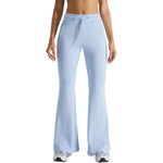 Drawstring-Waist Flare Workout Pants